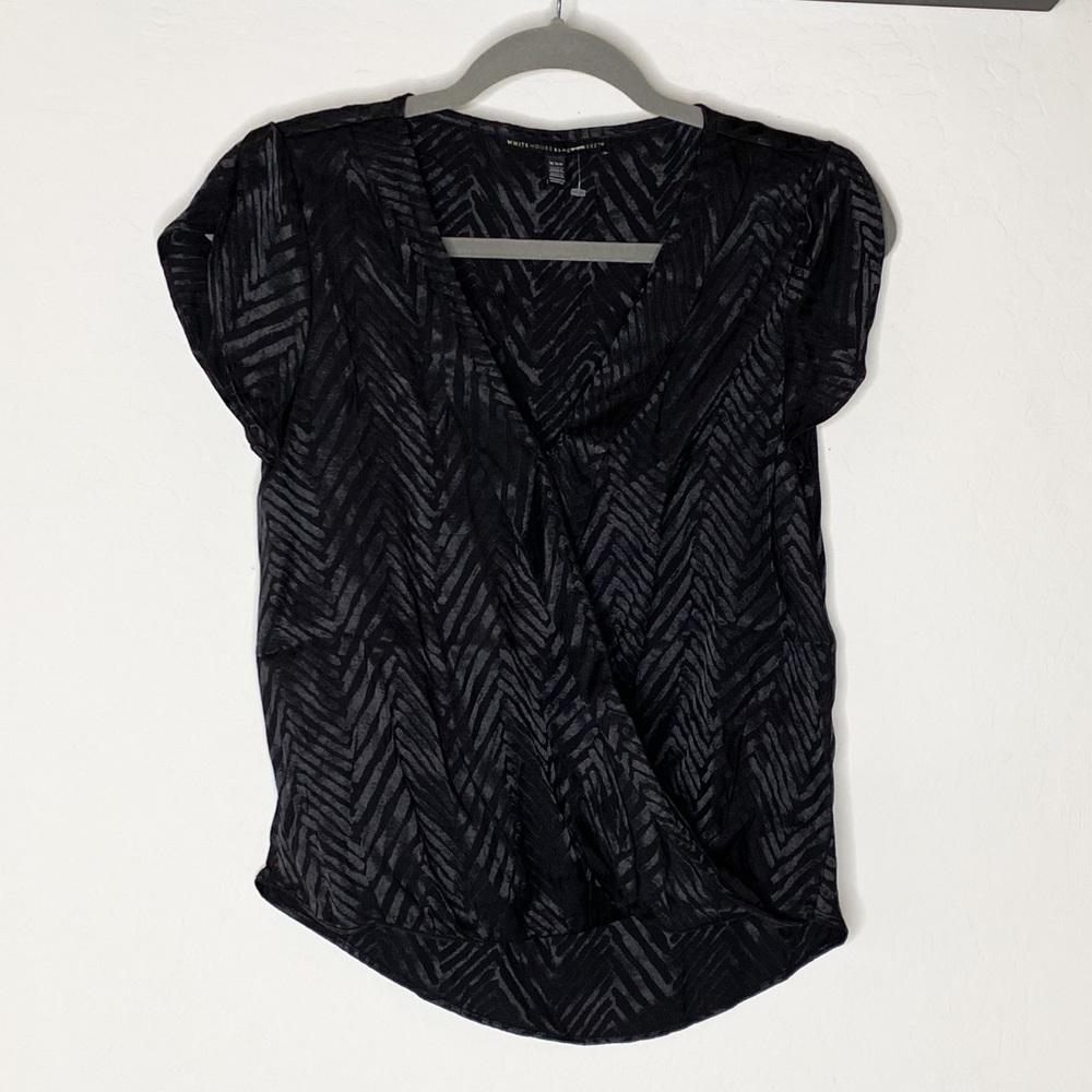 White House black market surplice satin top New - Picture 5 of 9